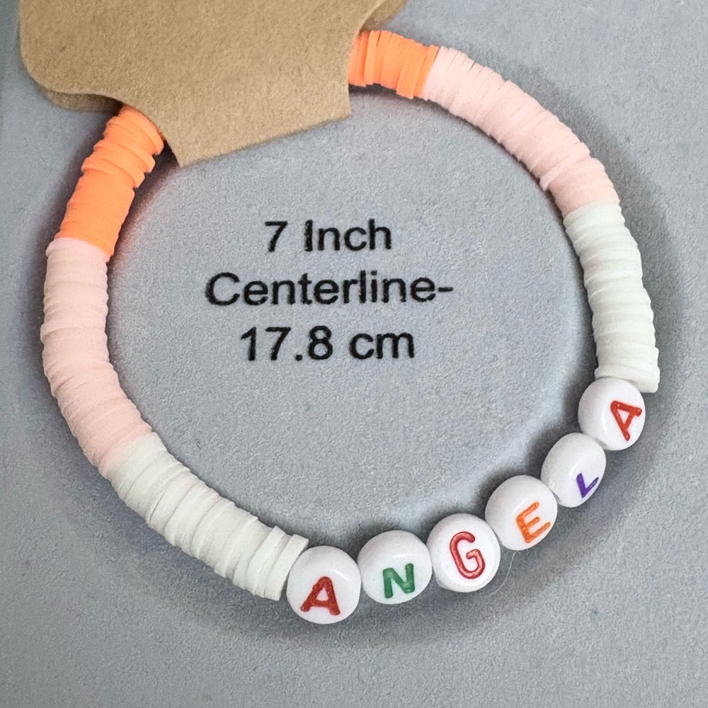 ANGELA 7” Colorful Beaded Name Bracelet